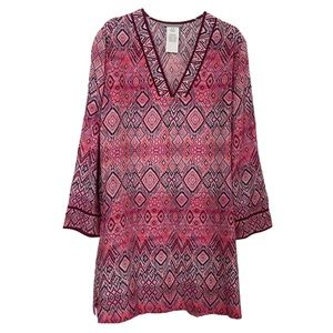 La Blanca V-Neck  Long Sleeves CoverUp Tunic